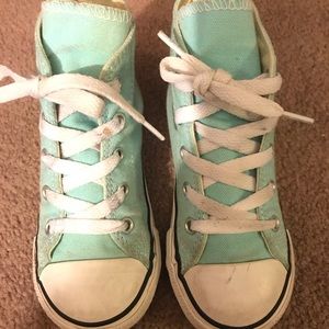 Converse high top turquoise shoes
